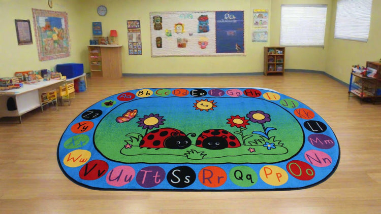 kids on rug with animals - kid carpet