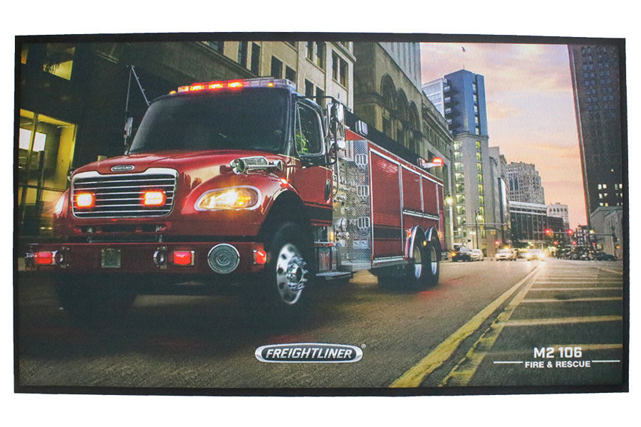 entry mat with a fire truck