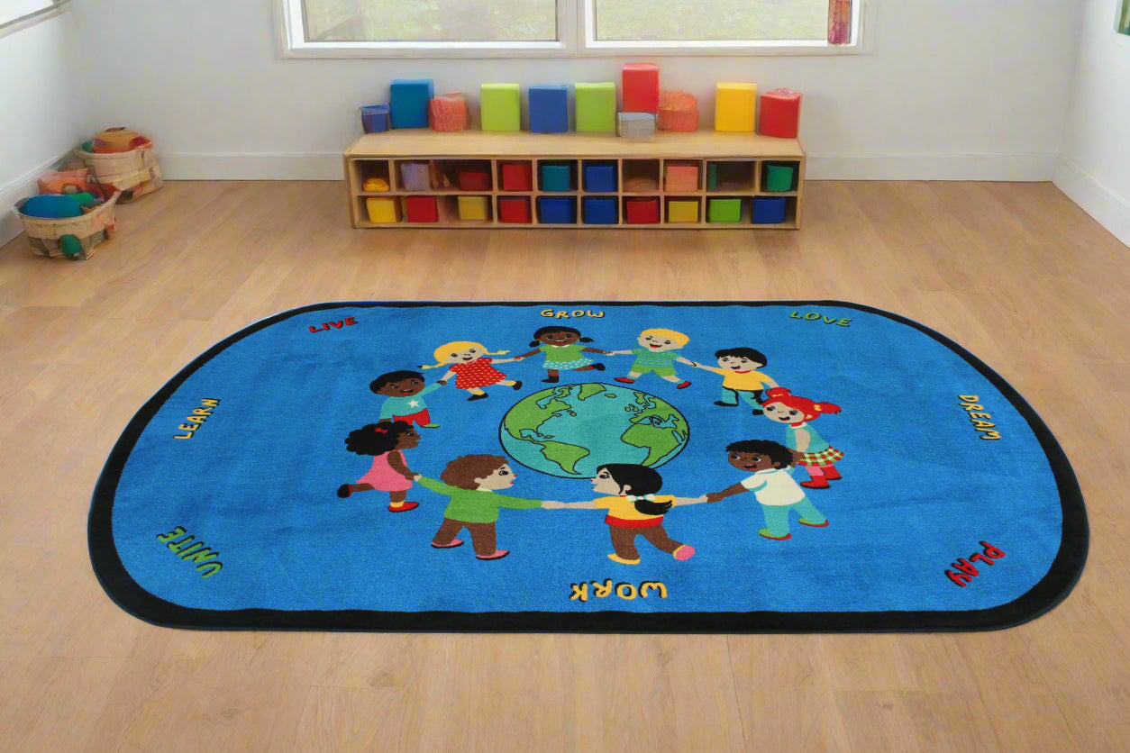 Better Together Multi Cultural Diversity Classroom Area Rug 6' x 9'