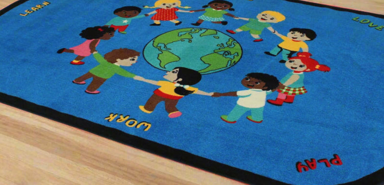 Better Together Multi Cultural Diversity Classroom Area Rug 6' x 9'