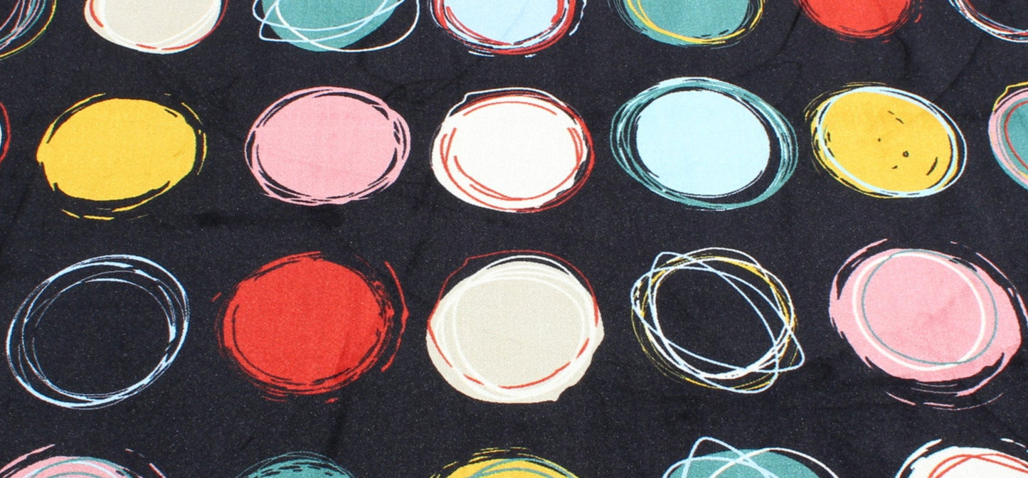 Boho Circle Seating Black Classroom Area Rug 7'6" x 12'