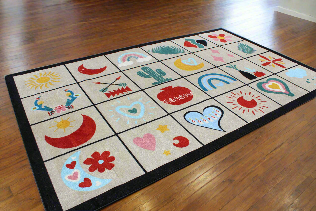 Boho Vibes Seating Classroom Area Rug 7'6" x 12'