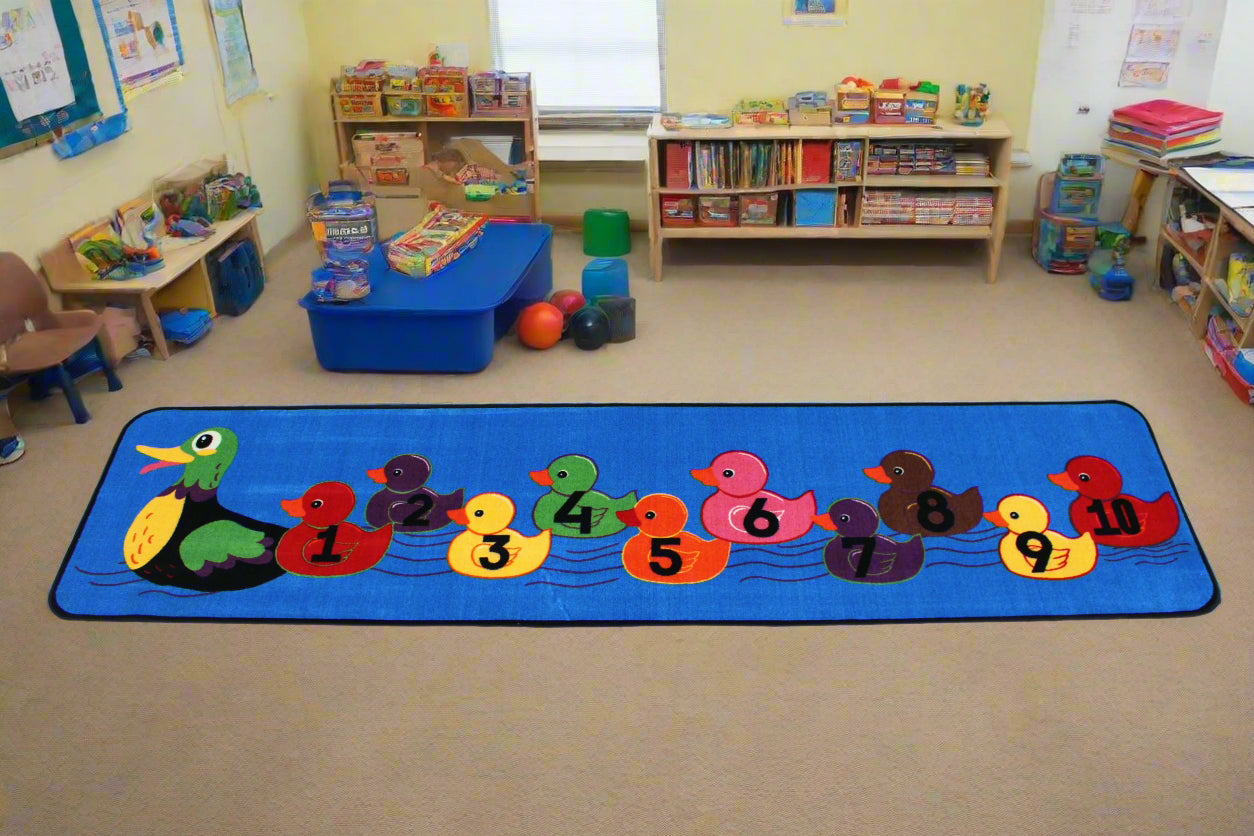 Ducks In A Row Educational Classroom Area Rug 3' x 12' Runner G0231
