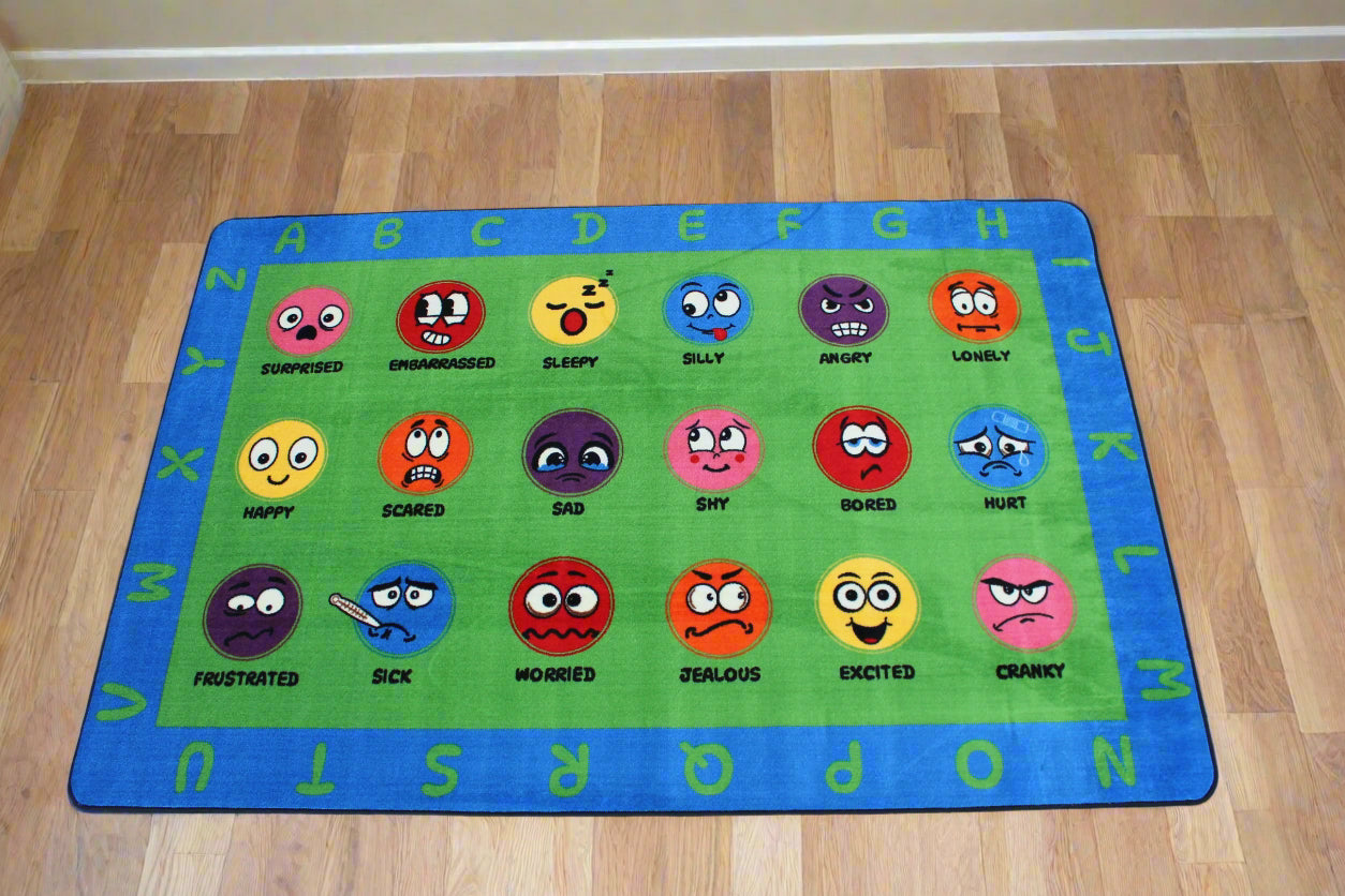 How Are You Feeling Educational Classroom Area Rug 6' x 9' H2665