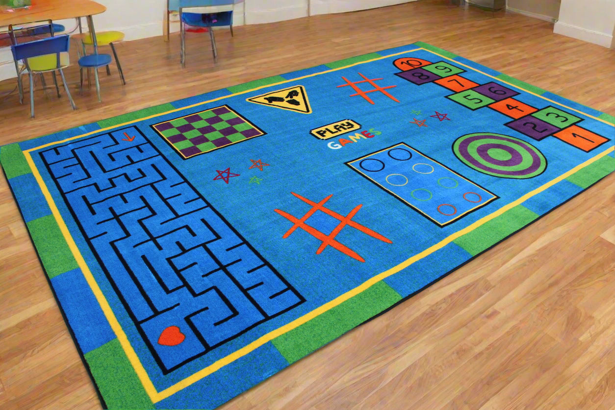 Let's Play Games Educational Classroom Area Rug 7'6" x 12' H2680