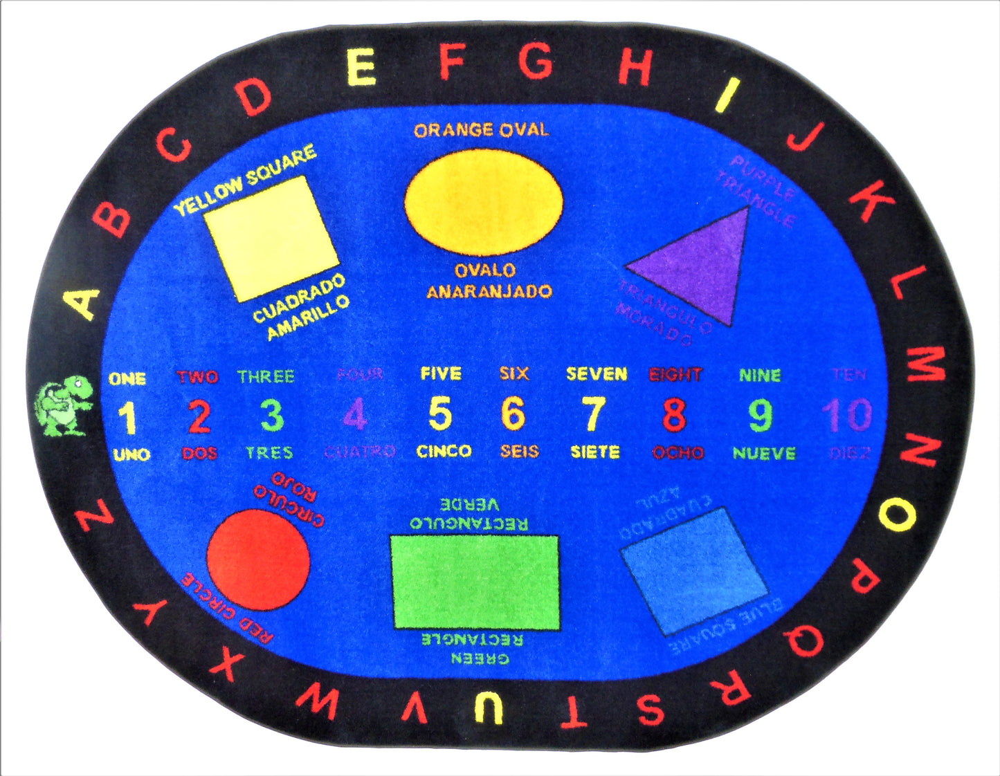 Bilingual Shapes Classroom Seating Area Rug