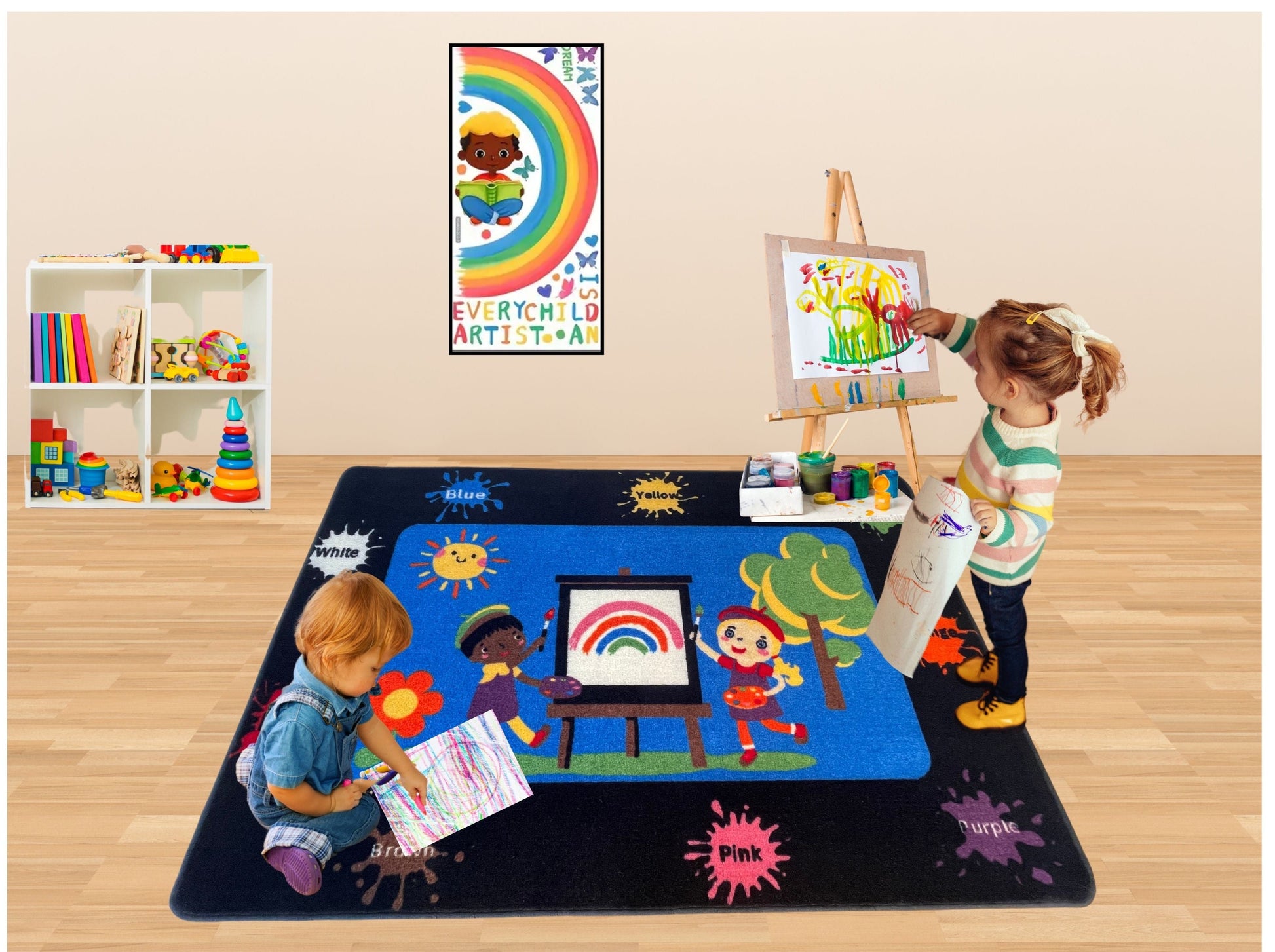 Kids Drawing Art Class Classroom Rug