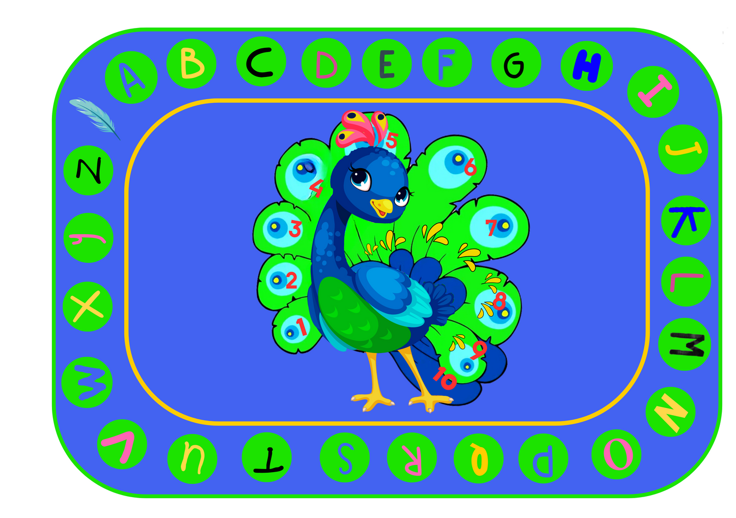 Proud to Learn - Peacock Classroom Area Rug 6'x9'