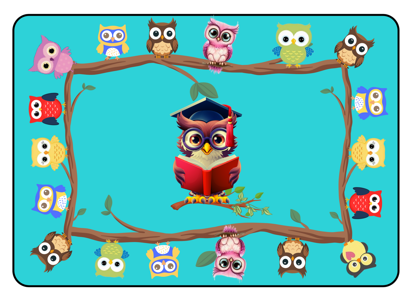 Reading is a Hoot - Owl Classroom Area Rug 6'x9'