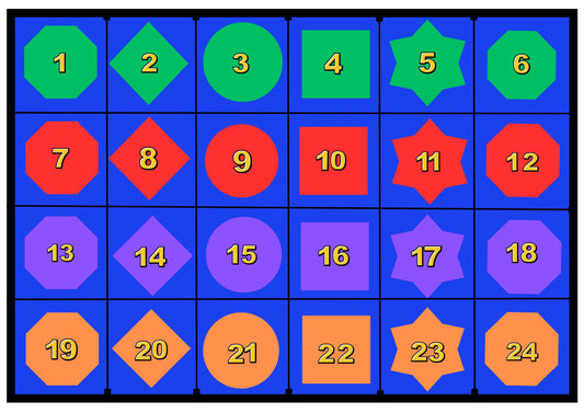 Shapes Numbers Colors Seating Grid Classroom Rug