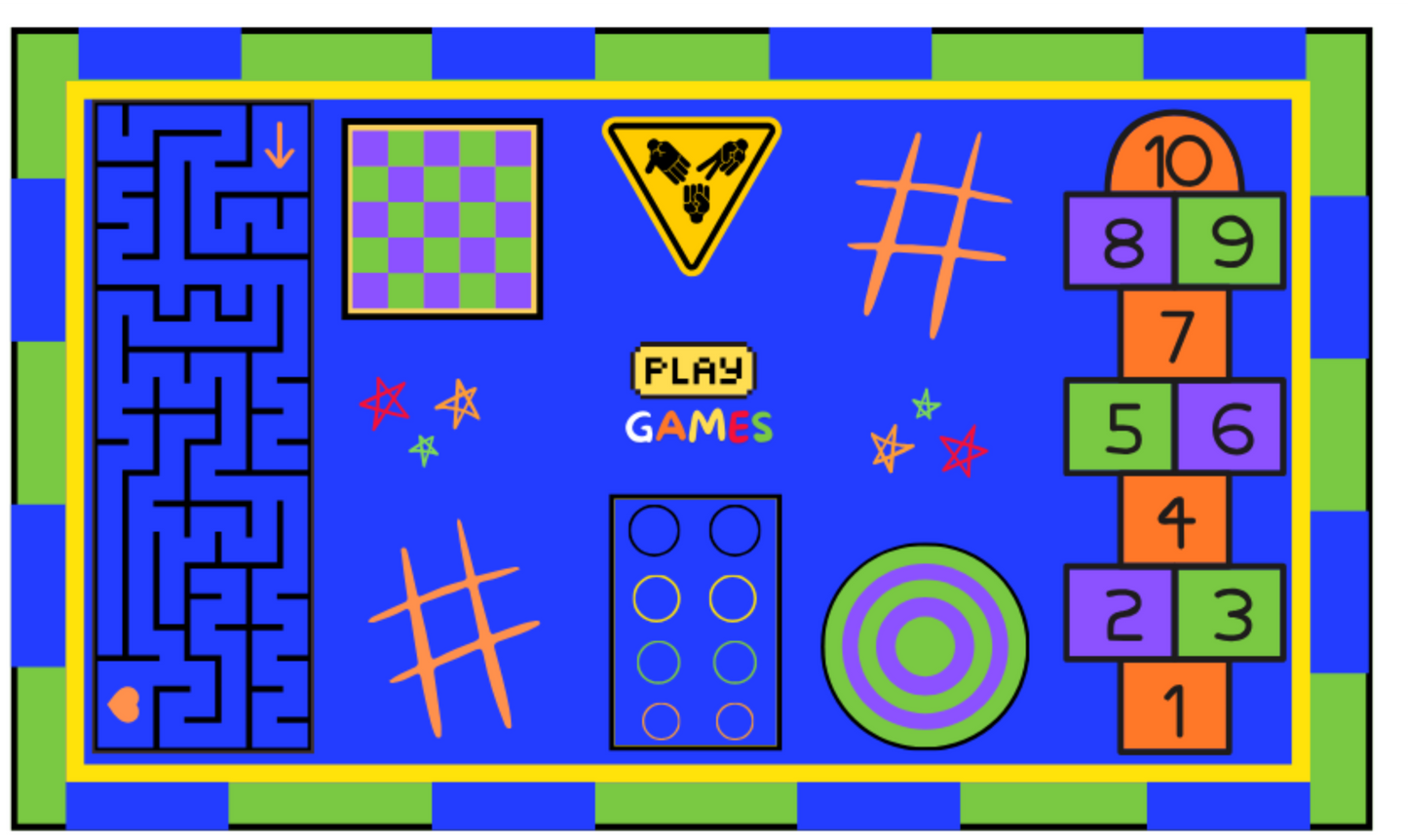 Let's Play Games Educational Classroom Area Rug 7'6" x 12' H2680