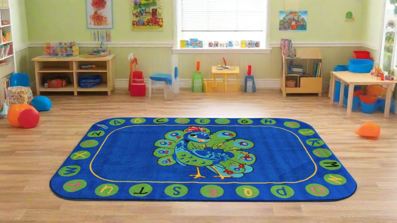 Proud to Learn - Peacock Classroom Area Rug 6'x9'