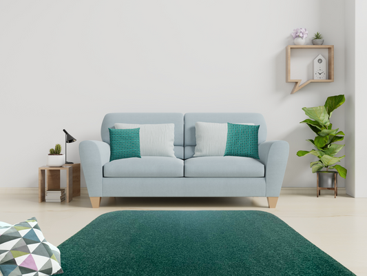 Pine Green Area Rug in living room