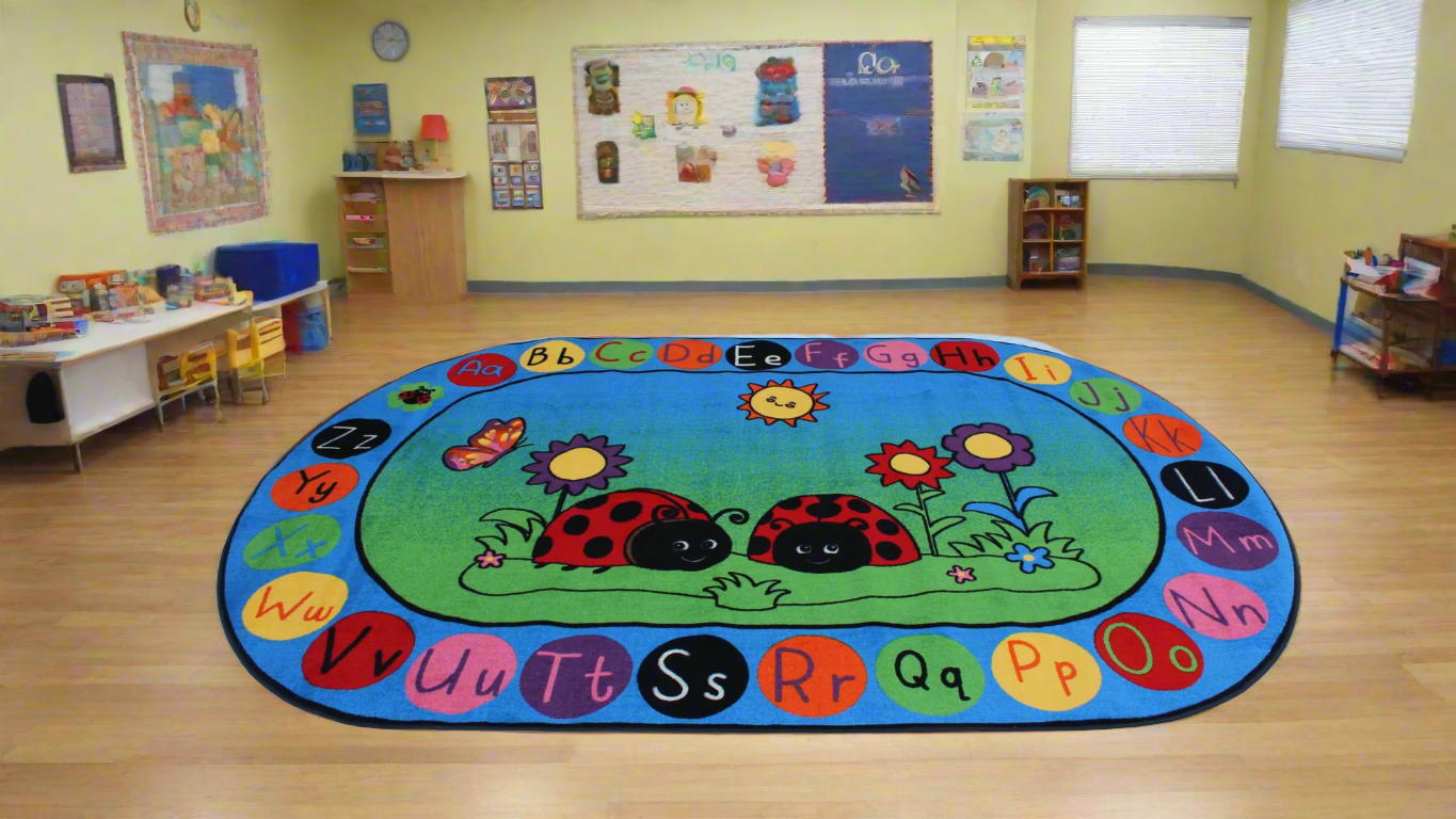 Bugs On Alphabet Classroom Kids Rug