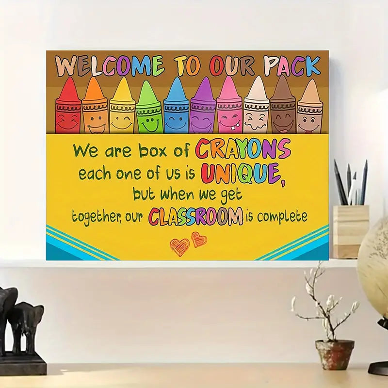 Crayons Bilingual Educational Area Rug with Poster 7'6" x 10'