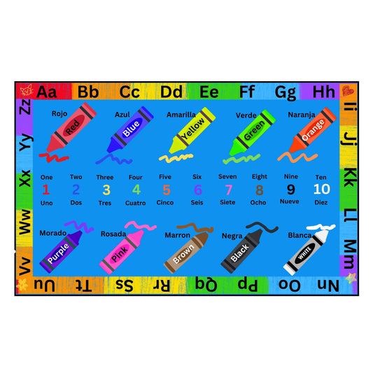 Crayons Educational Area Rug 7'6" x 10' *NEW*