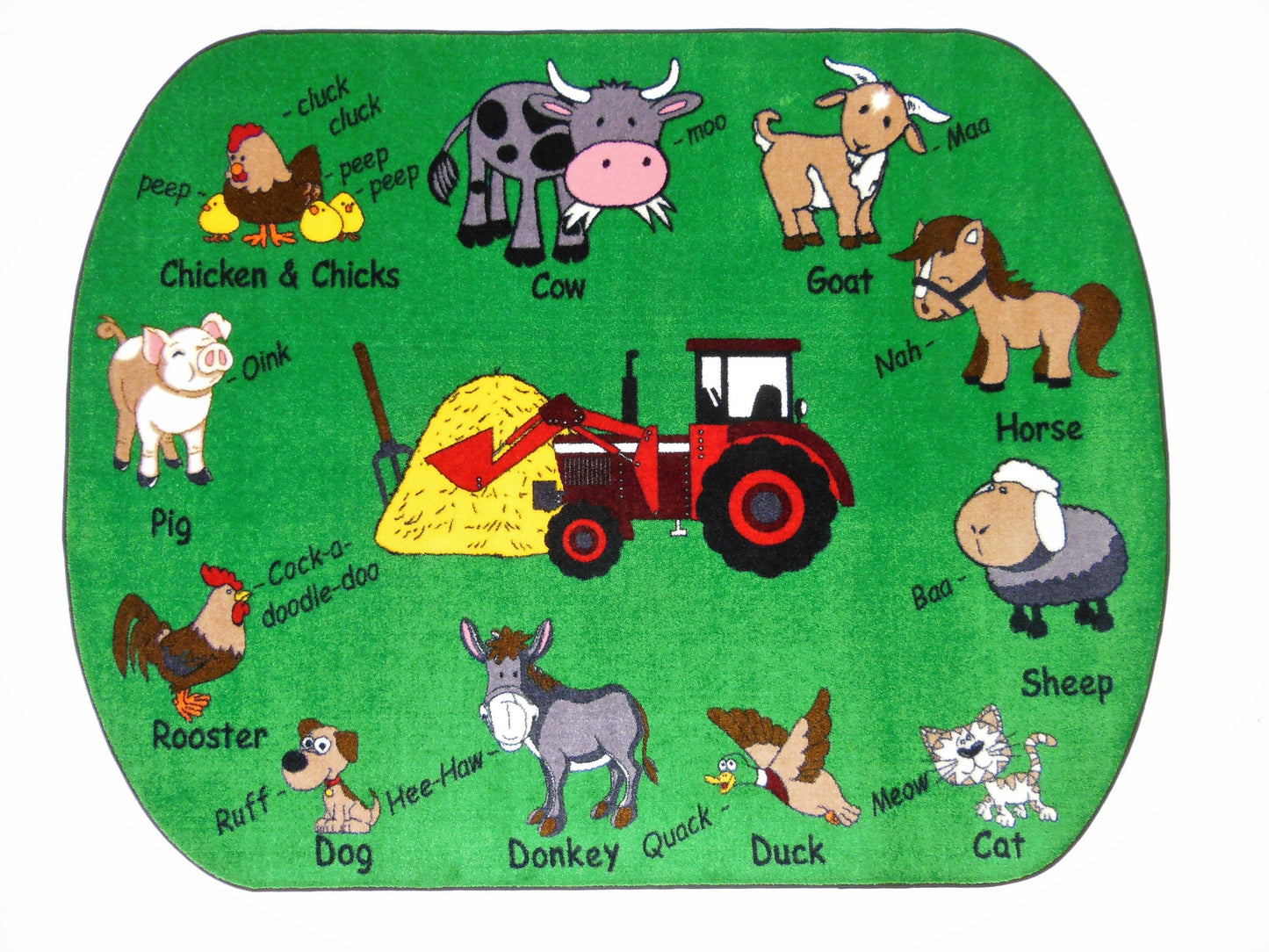 Farm Sounds Educational Classroom Area Rug