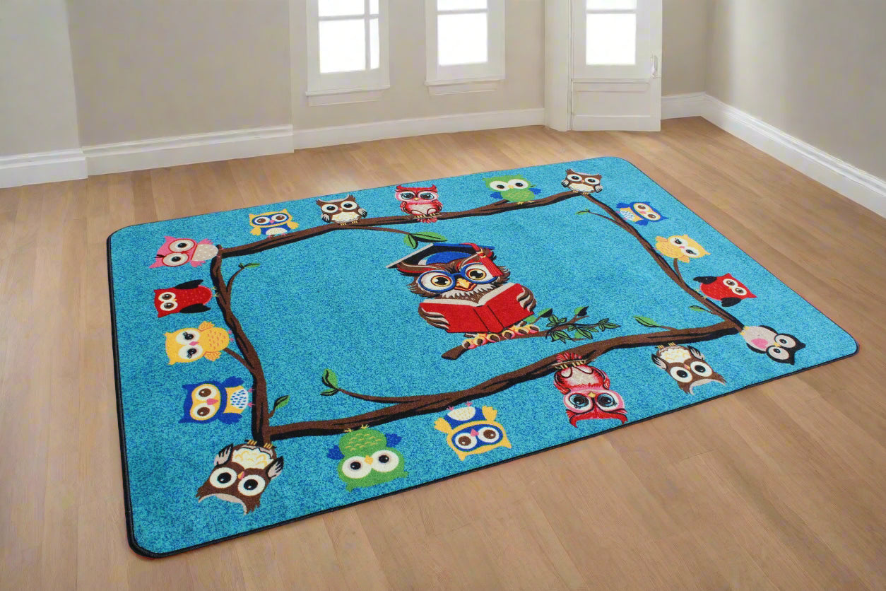 Reading is a Hoot - Owl Classroom Area Rug 6'x9'