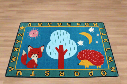 Forest Babies Boho Classroom Area Rug 6' x 9'