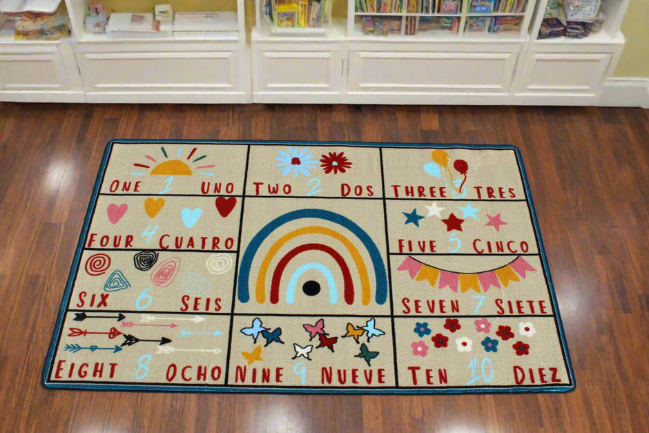 Colorful Education Rug Educational Classroom Rugs - Interactive Learning Rugs | Kids Rug World