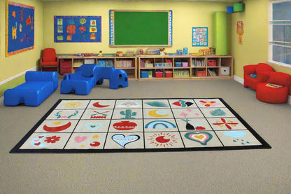 Boho Vibes Seating Classroom Area Rug 7'6" x 12'