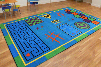 Let's Play Games Educational Classroom Area Rug 7'6" x 12' H2680
