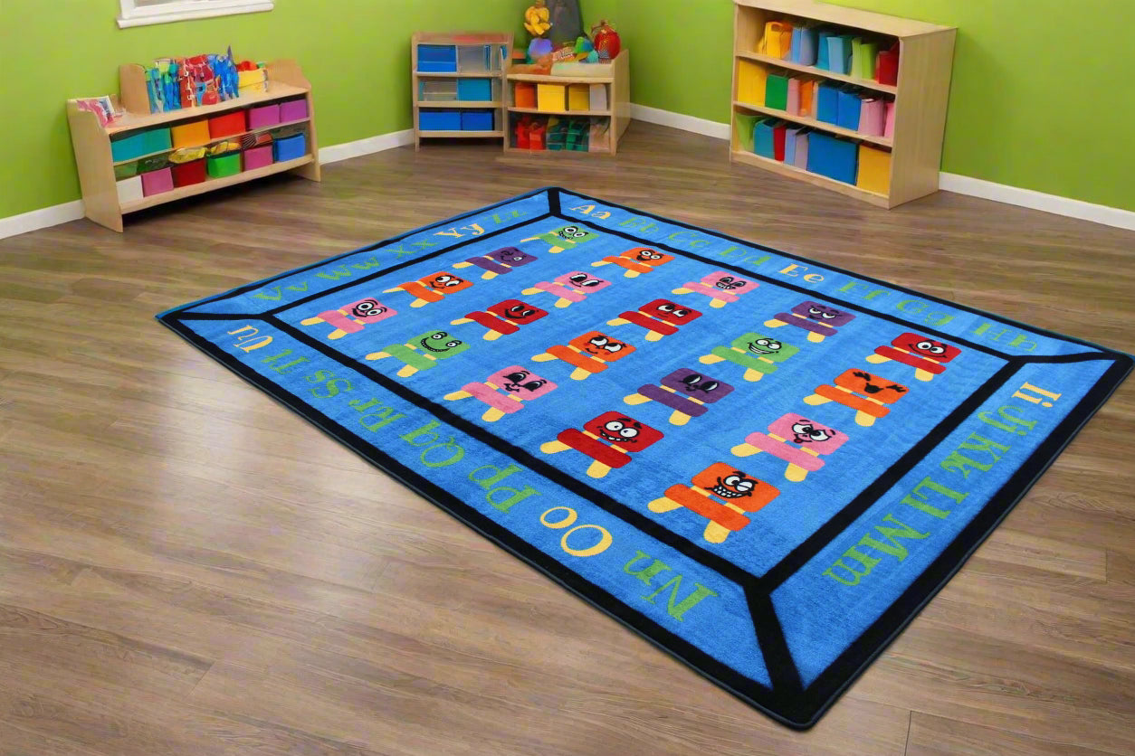 Cheerful Chairs Alphabet Seating Area Rug 7'6" x 10'