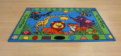 Animal Rug Classroom Jungle Selfie Classroom Area Rug 6' x 9' - Kids Rug World