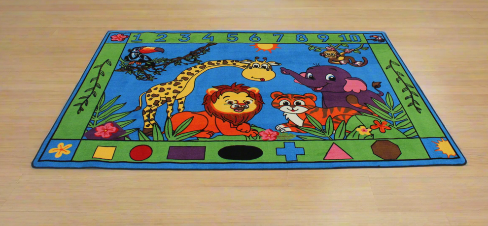 Jungle Selfie Classroom Area Rug 6' x 9' - Kids Rug World