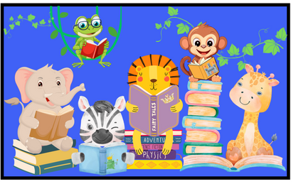 Jungle Story Time Animals Reading Books Classroom Rug