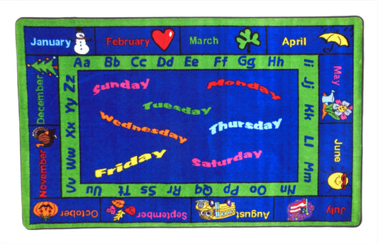 Calendar Classroom Seating Area Rug
