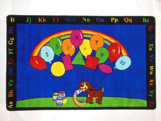 Rainbow Paint Classroom Area Rug