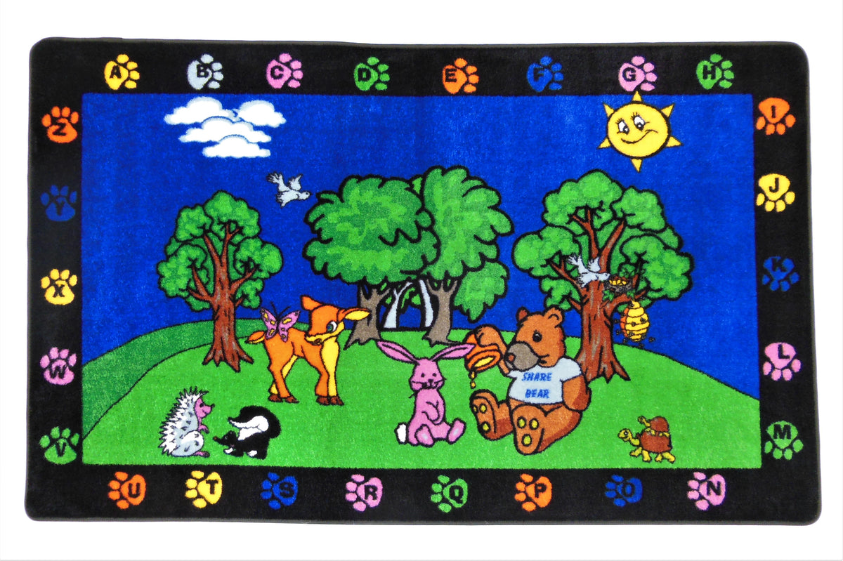 Share Bear Educational Classroom Area Rug – Kids Rug World