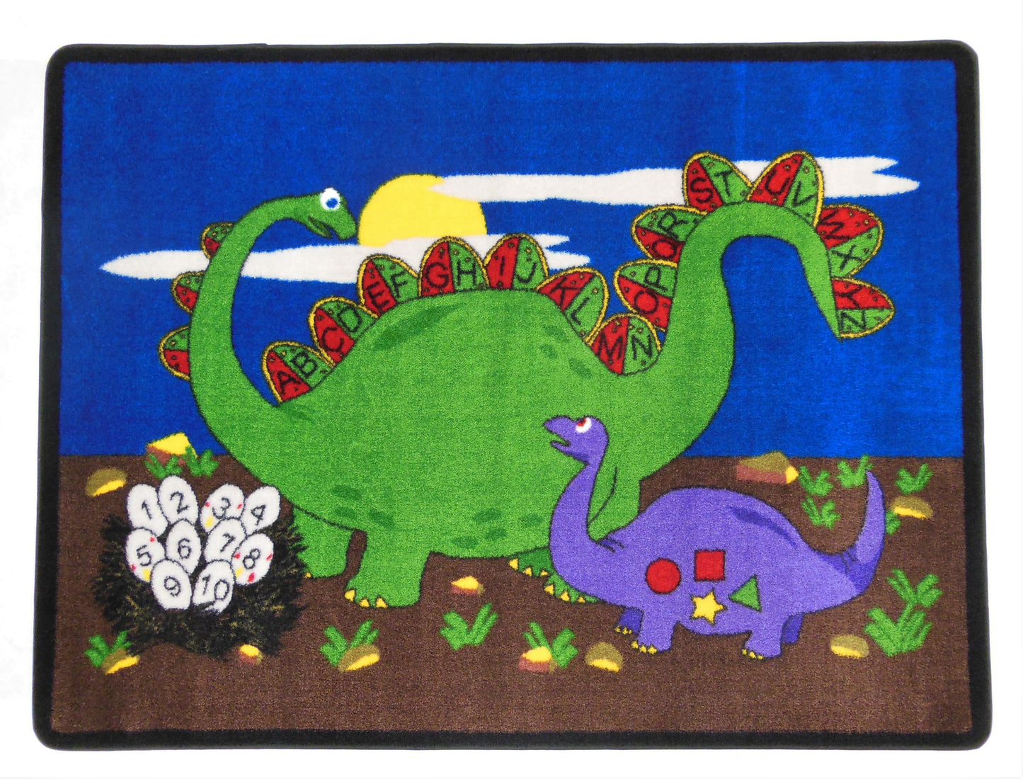 Dinosaur Land Educational Classroom Area Rug