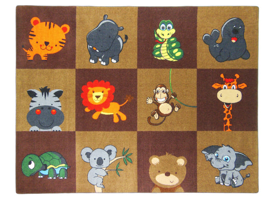 My Zoo Baby - Earth Tone Daycare/Preschool Area Rug