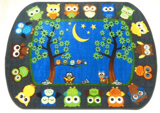 Story Time Owls Educational Area Rug
