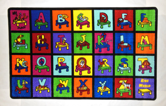 My ABC Squares Daycare/Preschool Area Rug