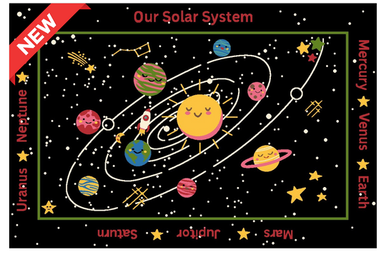 Our Solar System Educational Classroom Area Rug 3'6" x 10'  H3029