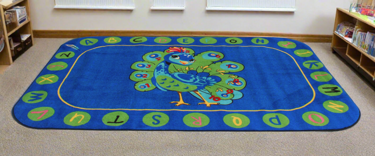 Proud To Learn Peacock Alphabet Classroom Rug