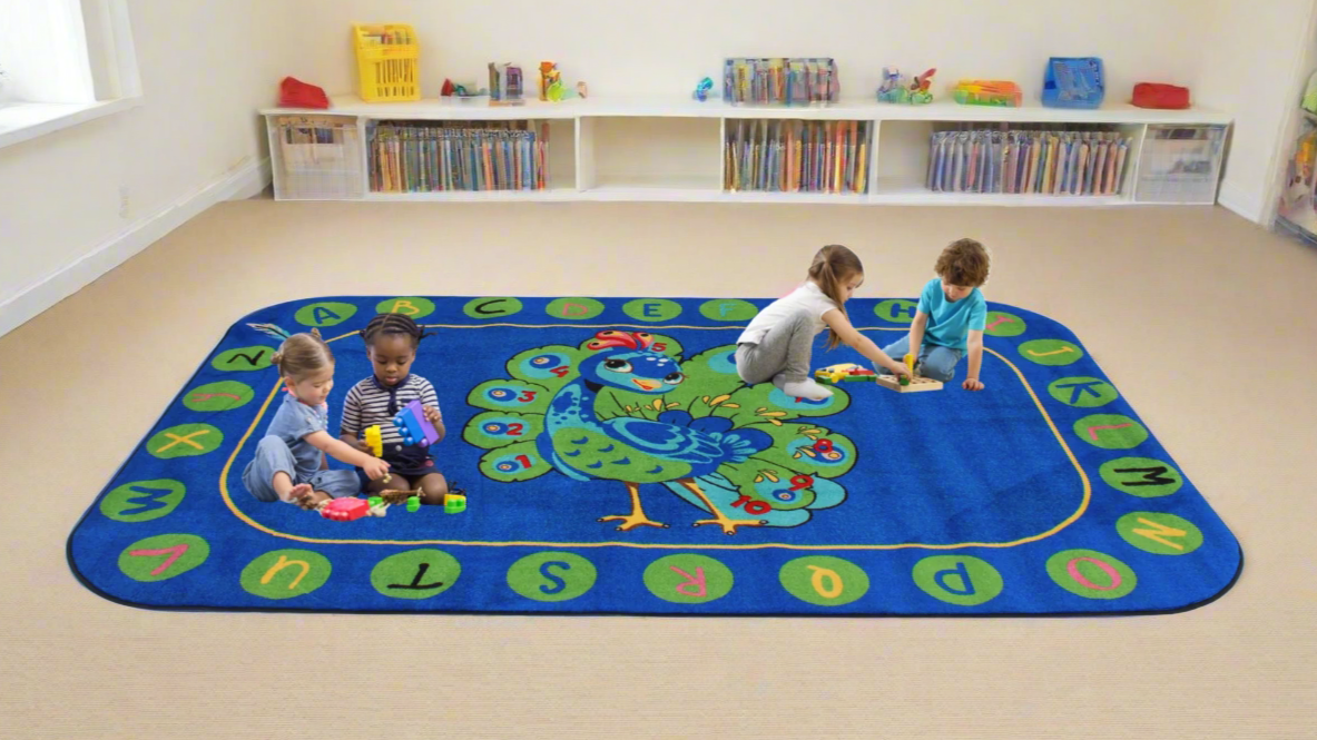 Proud to Learn - Peacock Classroom Area Rug 6'x9' – Kids Rug World