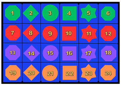 Shapes Numbers Colors Seating Grid Classroom Rug