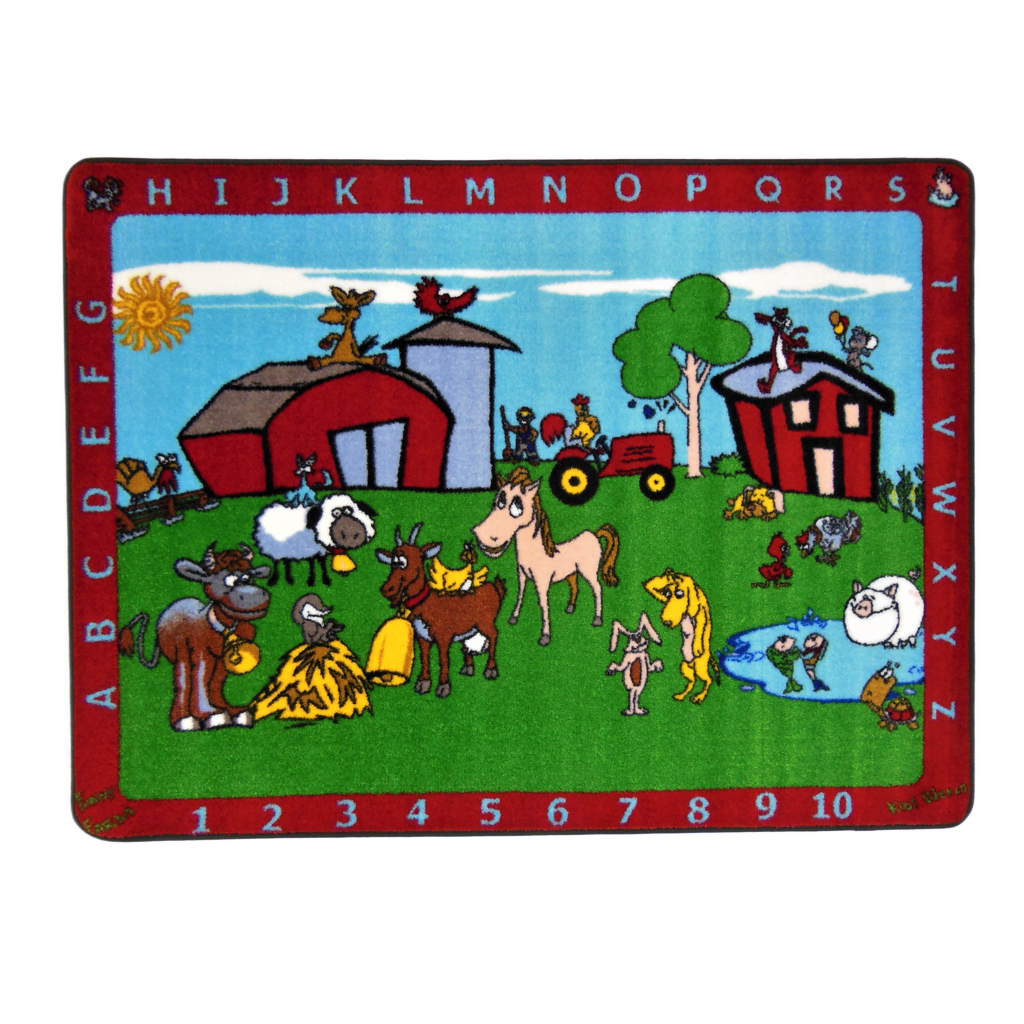 ABC Barnyard Classroom Seating Area Rug