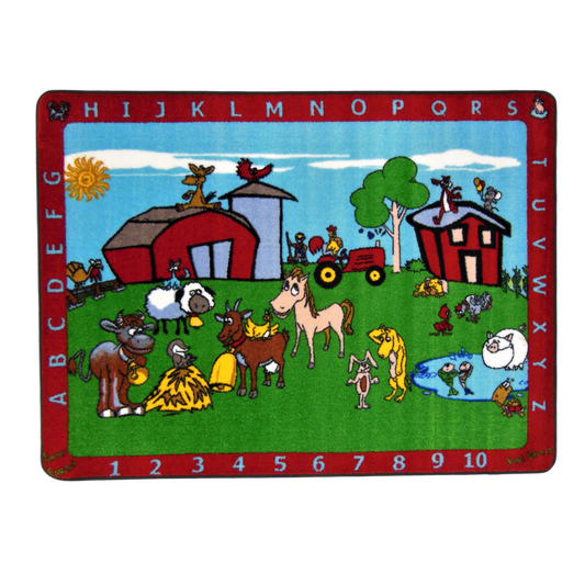 ABC Barnyard Classroom Seating Area Rug