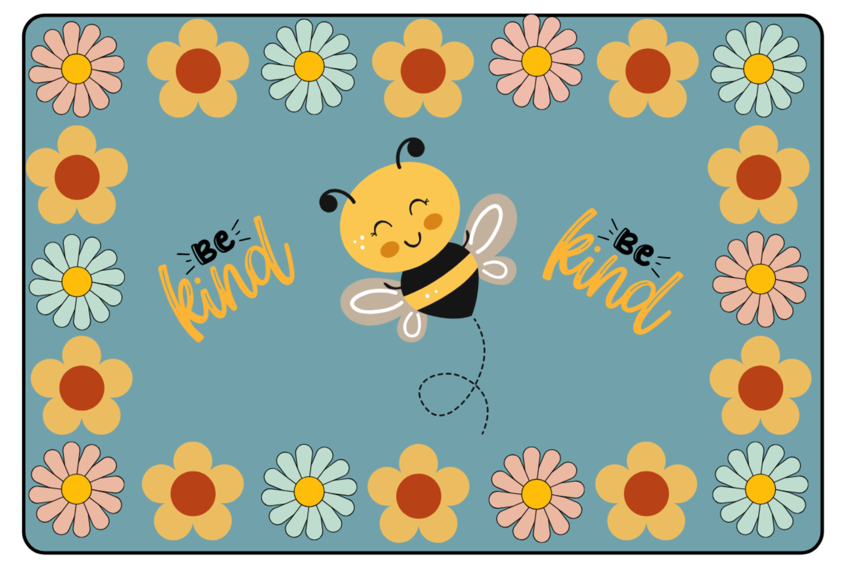 Bee Classroom Rug Educational Classroom Rugs - Interactive Learning Rugs | Kids Rug World