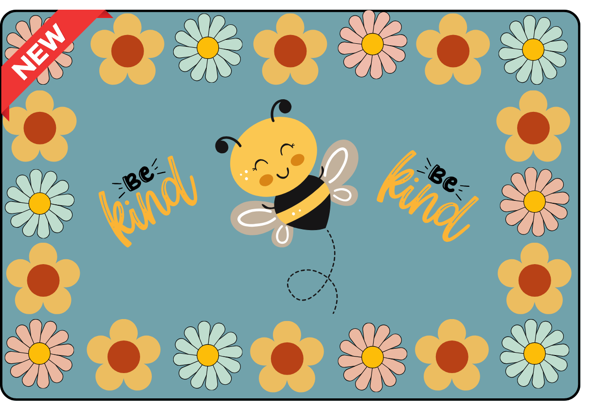 Bee Kind Classroom Area Rug 3'10" x 6'