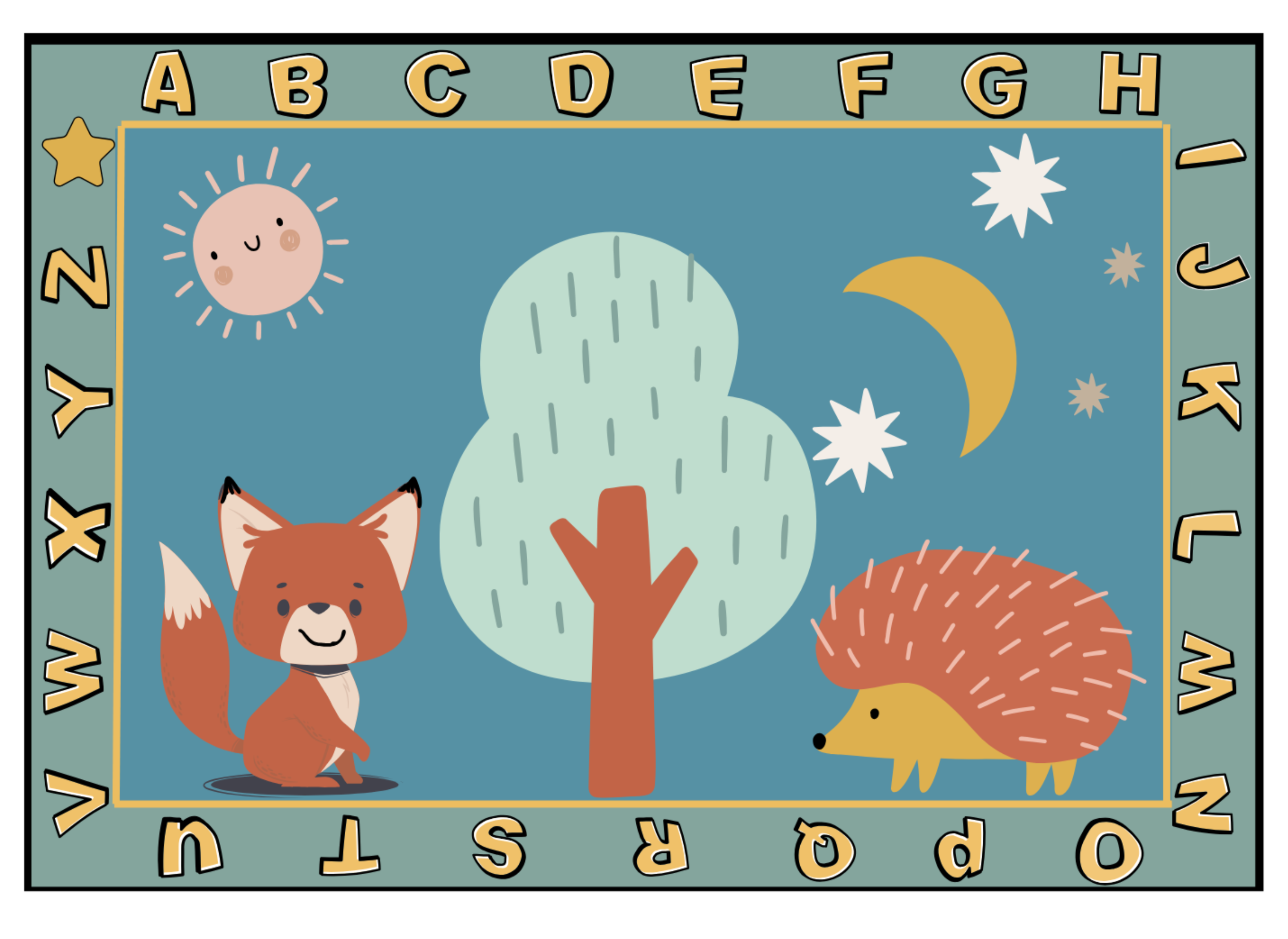 Forest Babies Boho Classroom Area Rug 6' x 9' – Kids Rug World