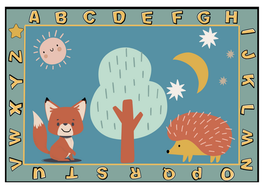 Forest Babies Boho Classroom Area Rug 6' x 9'