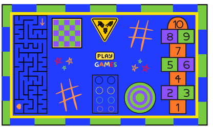 Let's Play Games Educational Classroom Area Rug 7'6" x 12' H2680