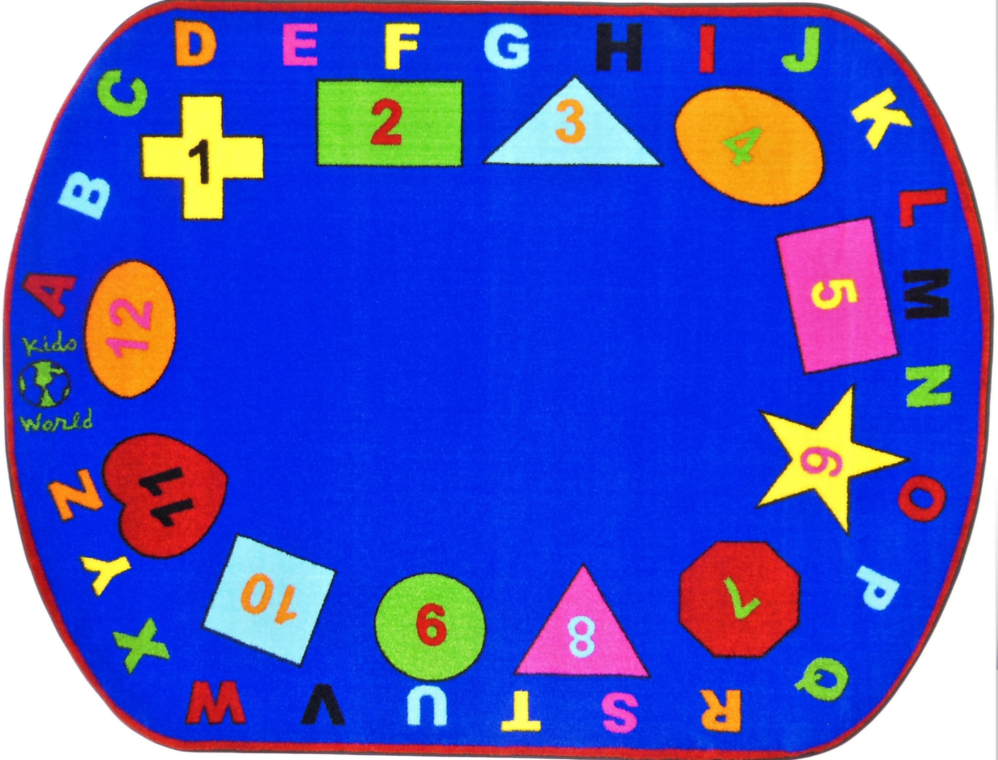 Star of Shapes Educational Classroom Area Rug