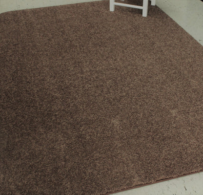 Dark Chocolate Brown Area Rug on tile floor